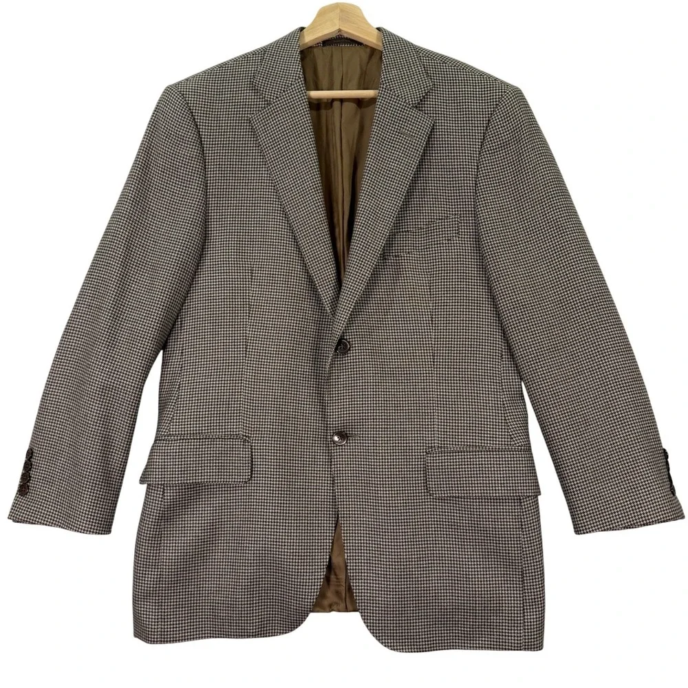 Napoli Nordstrom Mens 40S Slim Fit Loro Piana Blazer Cashmere Brown Houndstooth
